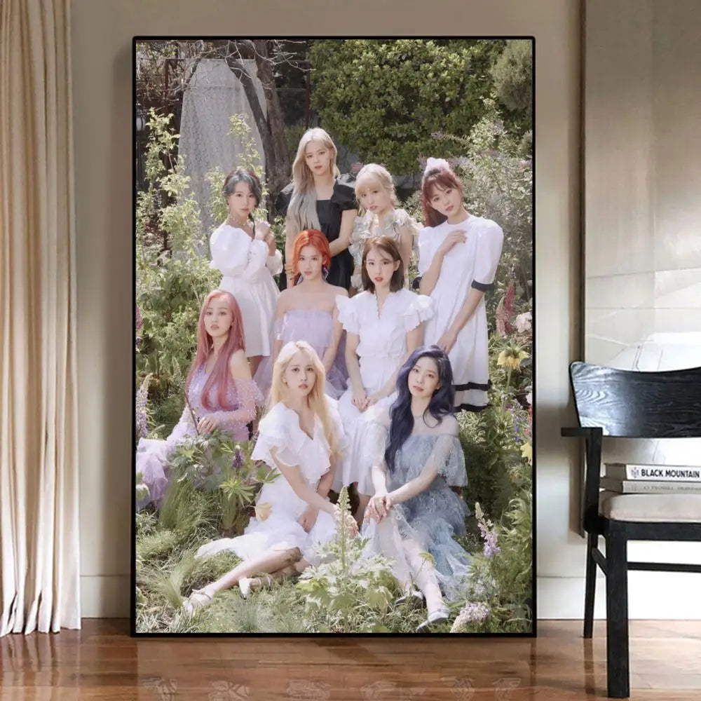 Twice Kpop Poster Sticky Posters Retro Kraft Paper Sticker DIY Room Bar Cafe Aesthetic Art Wall Painting