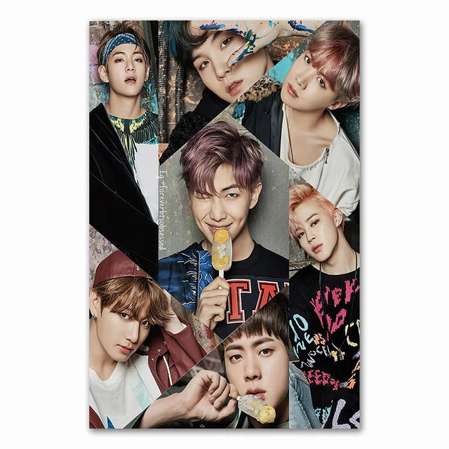Kpop  Korean Boys Idol Music Group Star Poster and Prints Vintage Pictures Canvas Painting Nordic Style Wall Art Room Home Decor