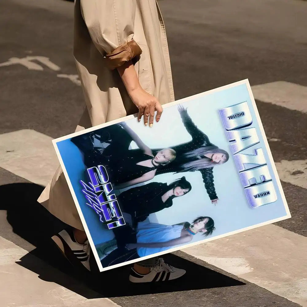 Kpop 2-2NE1 Whitepaper Poster Waterproof Paper Sticker Coffee House Bar Aesthetic Art Wall Painting