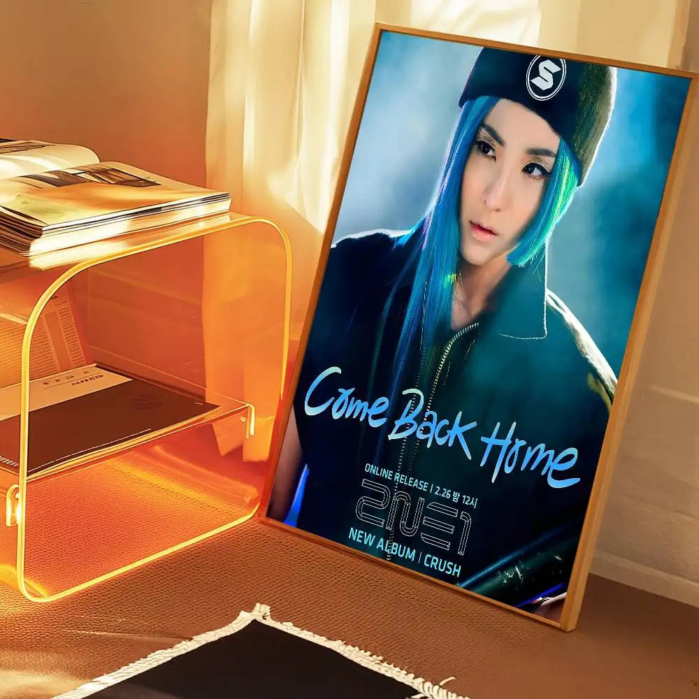 Kpop 2-2NE1 Classic Movie Posters Waterproof Paper Sticker Coffee House Bar Decor Art Wall Stickers