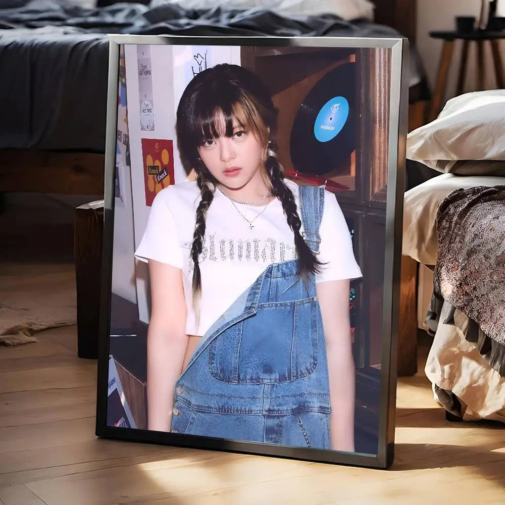 KPOP T-TWICE Jeongyeon  Poster Self-adhesive Art Waterproof Paper Sticker Coffee House Bar Room Wall Decor